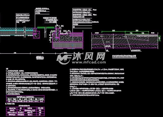 道路修復改造路面結構圖及樹池