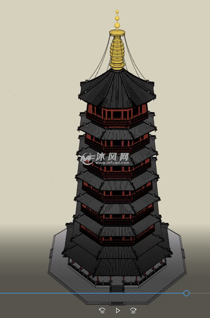 1-7层塔- 中外古建筑模型图纸 - 沐风网