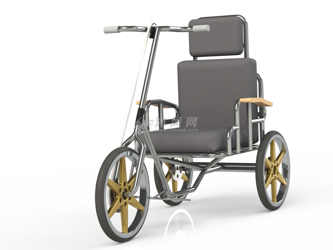 一款医疗器械手动摇轮式轮椅模型