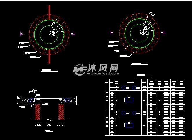 圓形排水檢查井鋼筋砼加固圖