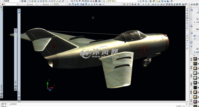 米格15战机cad三维模型