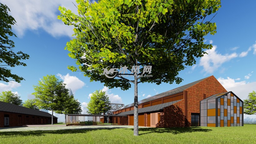 某创业园厂房施工效果图- 工农业建筑图纸 - 沐风网