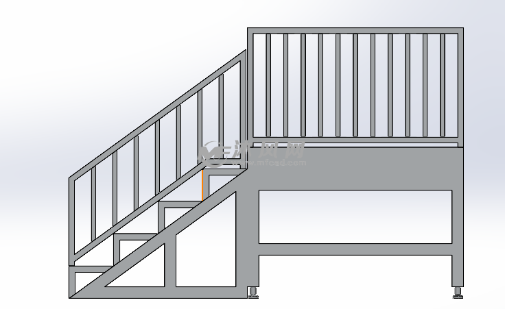 铝制楼梯正视图
