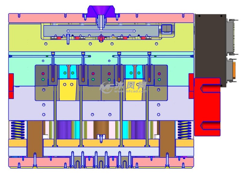 模具剖面图模具动模侧模具定模侧模具结构简图材质:pp   650*700模架