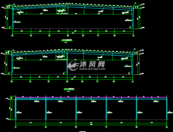 钢结构厂房完整结构图