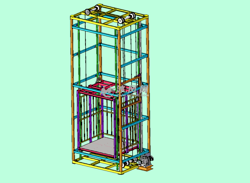 轎廂尺寸為2050mm*1750mm,可將產品升高3米.