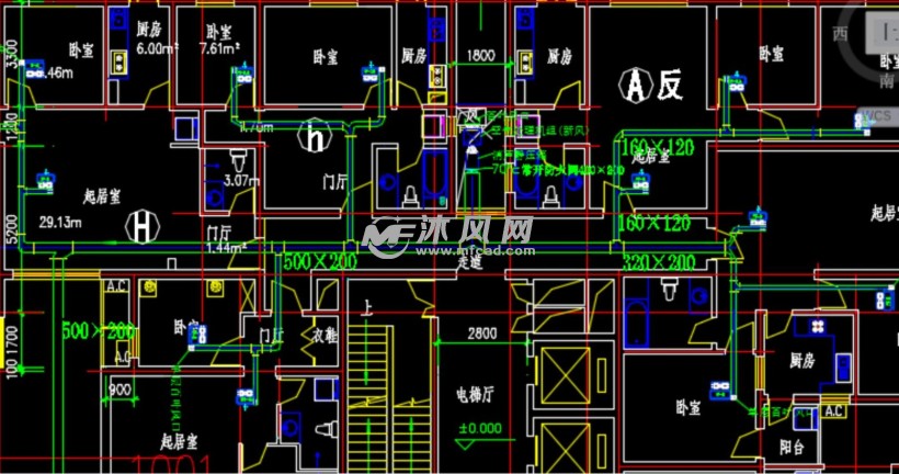 二十二層住宅樓中央空調系統設計- 設計方案圖紙 - 沐風網