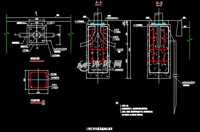 常见路灯基础cad详图