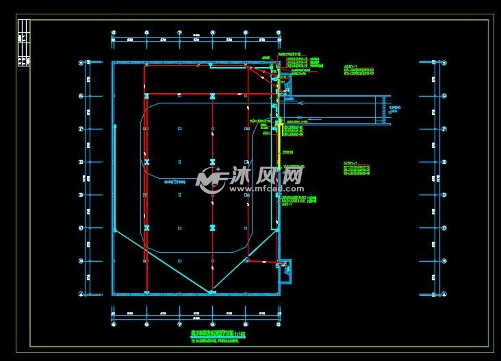 某物流中心冷库电气平面图 电气工程图纸 沐风网