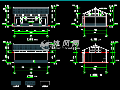 某农村沟槽式公共厕所建筑施工图