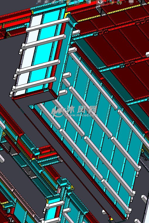 铝模板三维俯视图此装配体为铝模板设计solidworks格式的设计文件