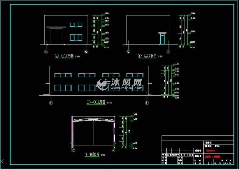 废水回用系统钢结构车间厂房施工图