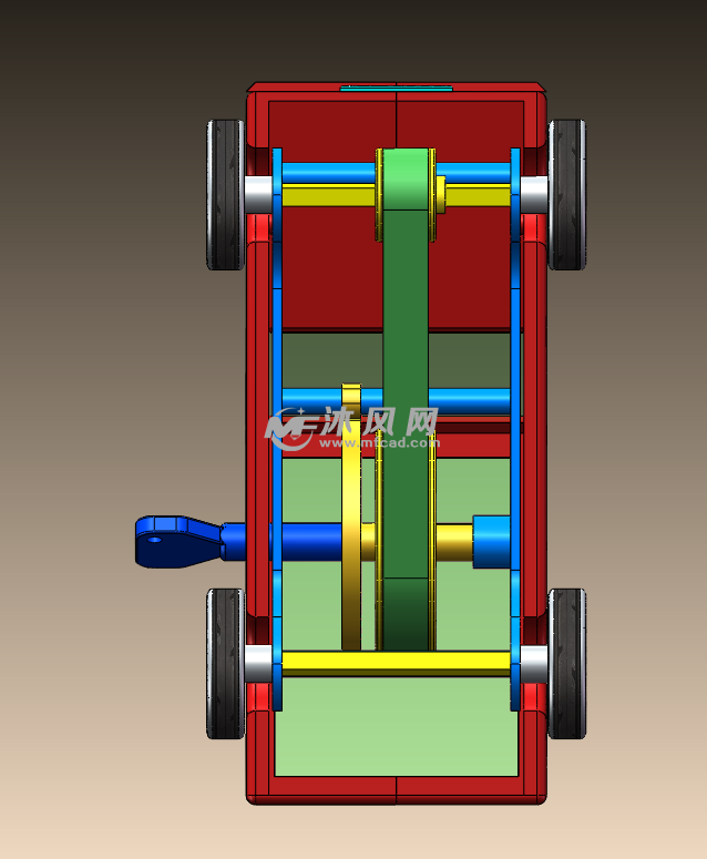 玩具车建模图儿童发条玩具车模型,简易渲染,含玩具车外壳,玩具车齿轮