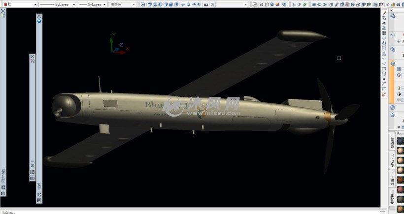 以色列藍鳥無人機三維模型cad