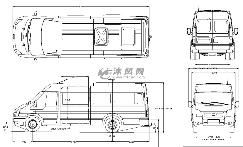江铃全顺牌jx6651t-n6客车底盘 - 乘用车图纸 - 沐风网
