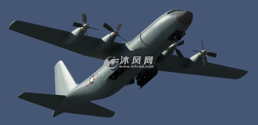 视图美国c130大型运输机三维模型美国c130大型运输机三维模型轴视图