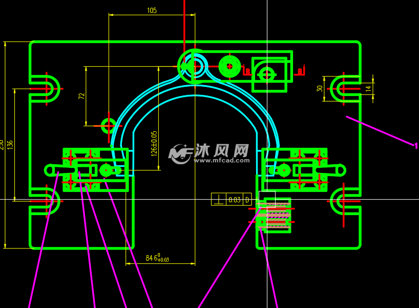 kst1005拨叉夹具设计俯视图