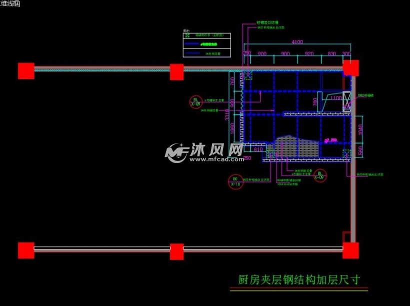 廚房夾層鋼結構加層尺寸地面鋪設平面圖防水施工剖面圖給水平面佈置圖