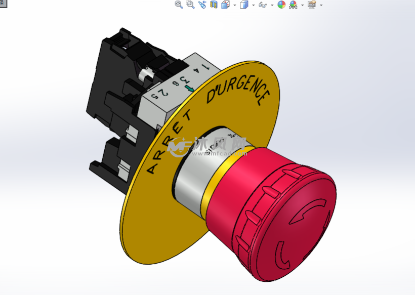 急停及复位按钮开关详细零件模型
