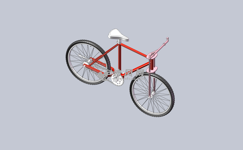 山地自行车模型3d图 - 非机动车及附件图纸 - 沐风网