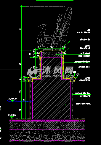 雕塑底座基础做法详图图片