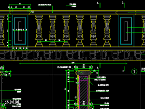 欧式别墅罗马柱栏杆施工图详图花瓶栏杆详图