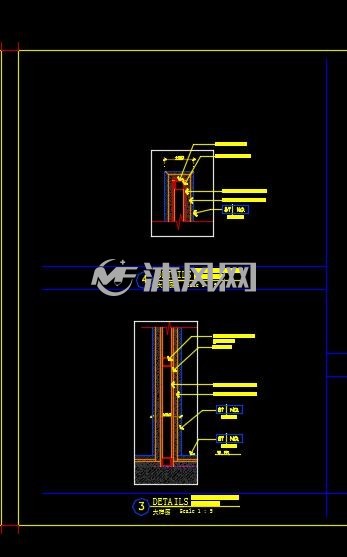 隔墙系统墙身节点图