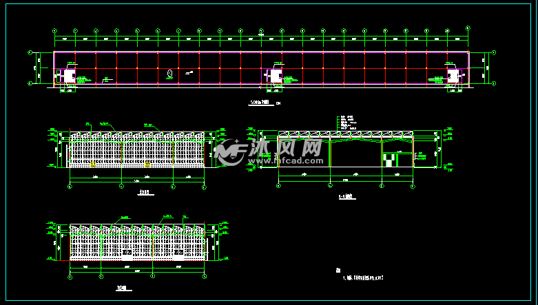 某工程玻璃溫室大棚設計建築施工圖- 工農業建築圖紙 - 沐風網