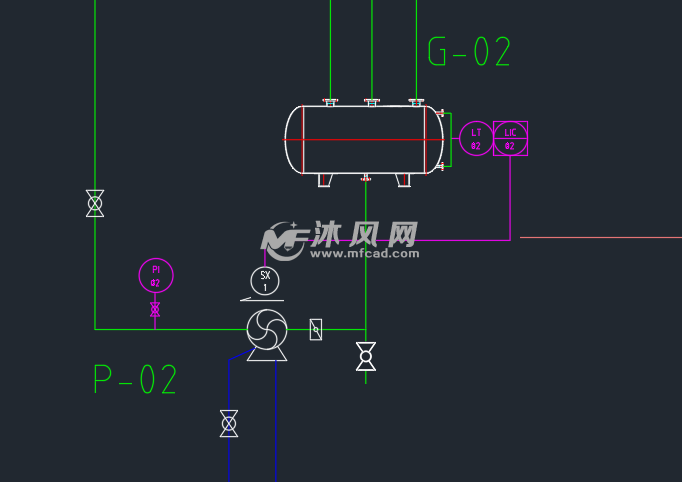 某降膜蒸發pid工藝流程圖- 環保圖紙 - 沐風網