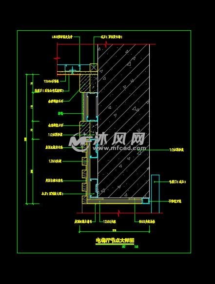 樓梯踏步節點(玻璃/地毯/木作/石材),電梯廳幹掛溼貼節點,玻璃飾面