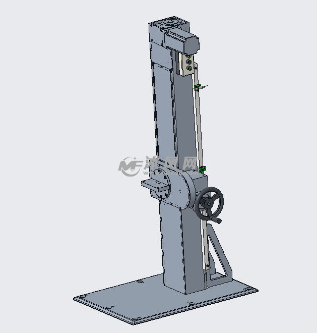它包括升降固定板,固定板,伺服马达安装座,滑轨,滑块,升降机构,旋转