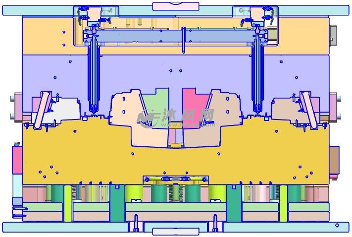 汽车前灯内底壳模具图