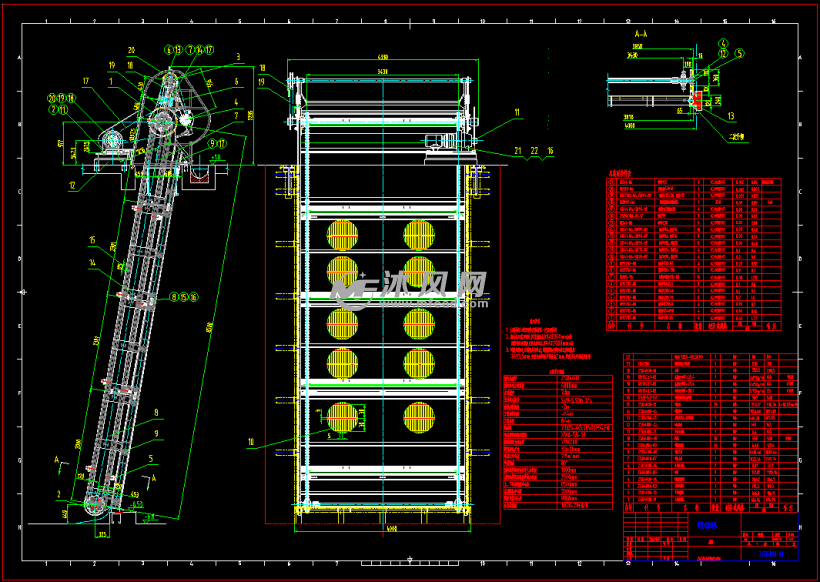 zsb4000型转刷网篦式清污机总图 - 污水处理设备图纸 - 沐风网