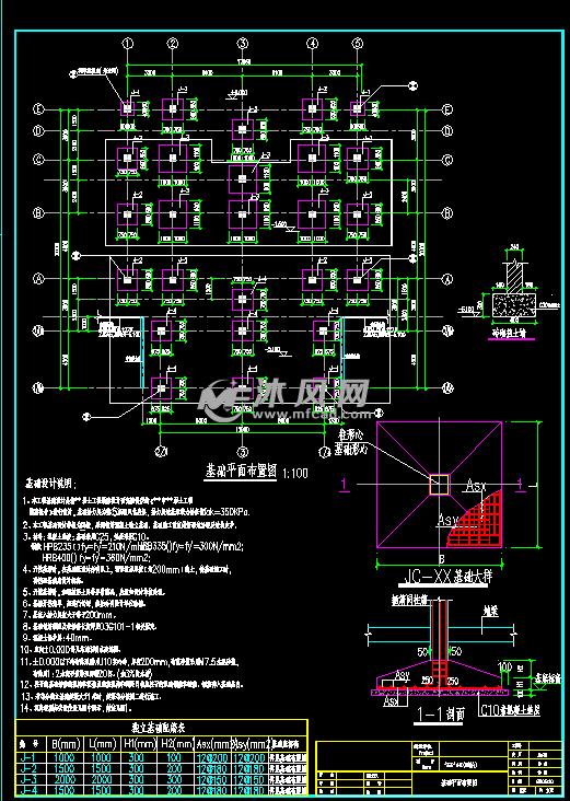 基础平面布置图