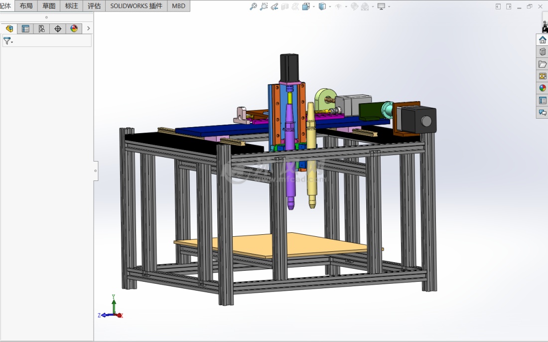 多喷头fdm汽车零部件3d打印机 - 机械设备图纸 - 沐风网