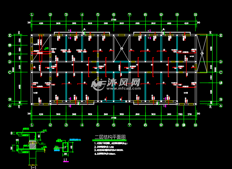 两层砖混结构综合办公楼结构图