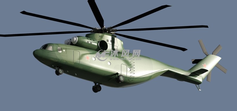 俄罗斯米26大型直升机三维模型cad