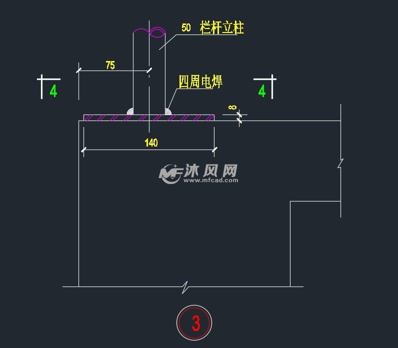 直徑60mm不鏽鋼欄杆製作詳圖