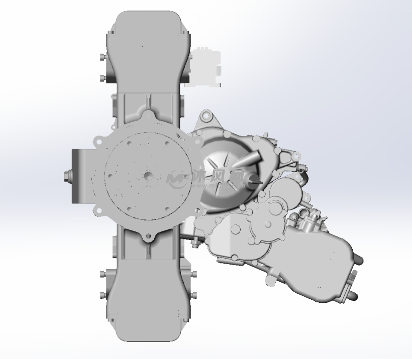 三缸发动机左视图