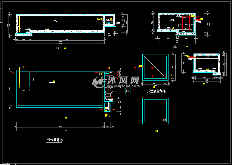 某地一污水调节池沉淀池钢筋混凝土结构