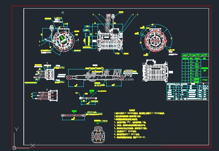 永磁同步电机工程图 - 电机图纸 - 沐风网