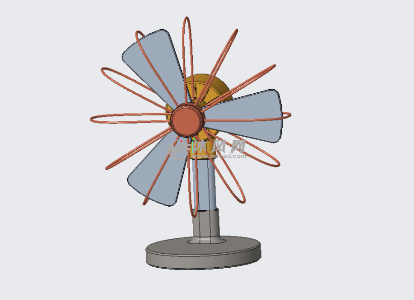 传统服务的电风扇外观设计3d建模