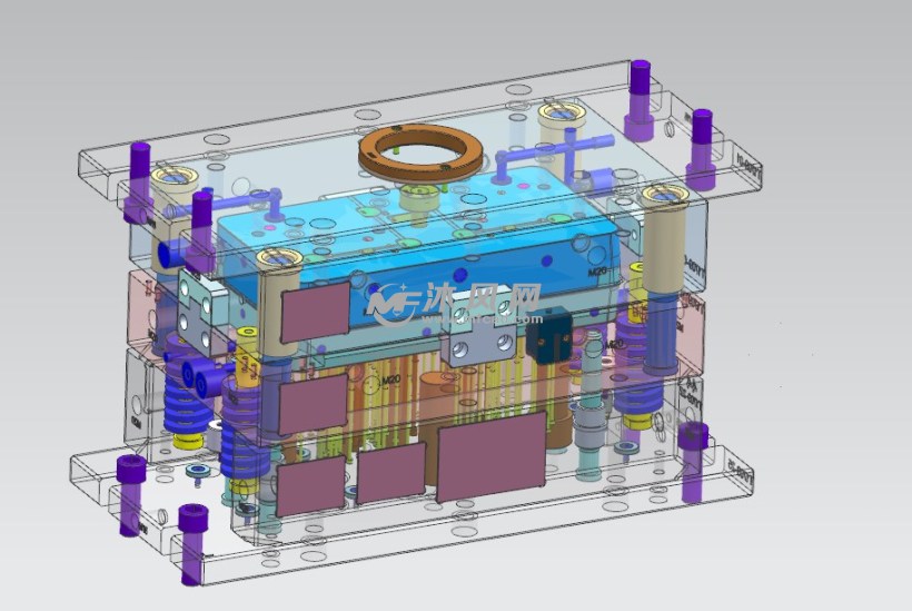 机壳上盖模具3d设计图- 注塑模图纸 - 沐风网