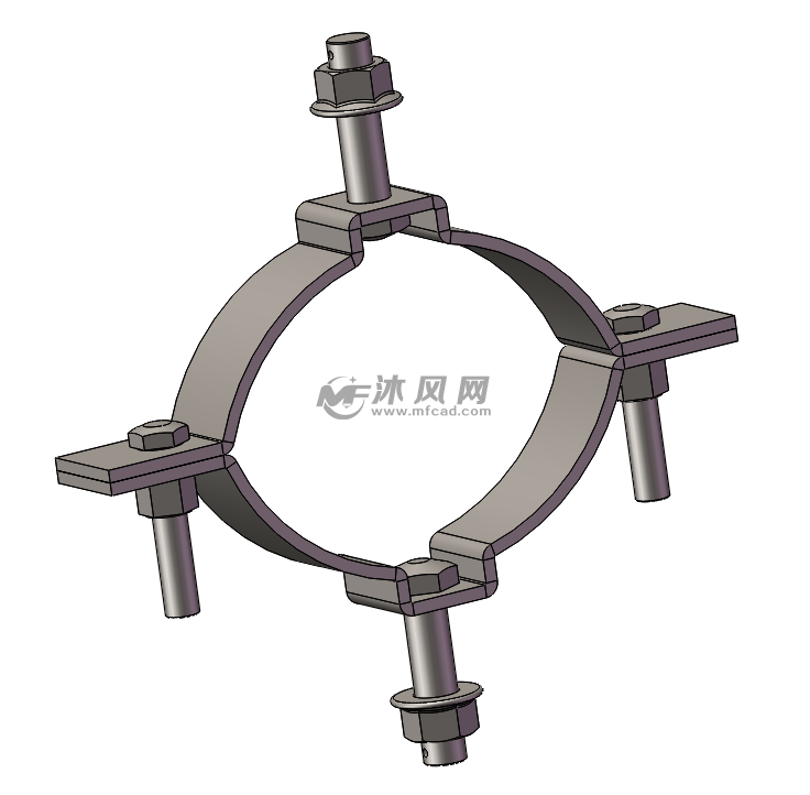 吊线抱箍(电力金具) - 紧固件/连接件图纸 - 沐风网