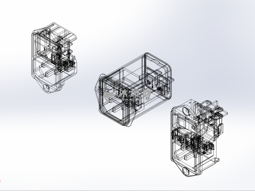 3款带开关3孔插座模型线框图