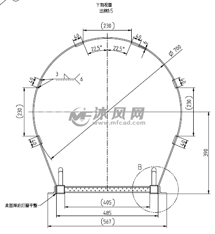 设备维护平台使用的垂直带护笼爬梯 - 建筑模型图纸 - 沐风网