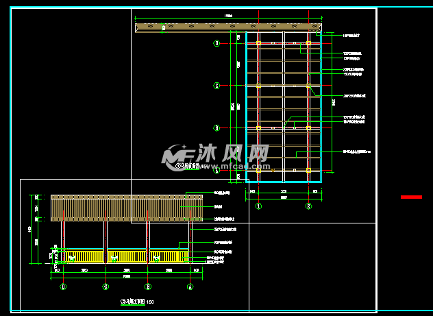 美丽村落马厩驿站文化中式景墙施工图配筋