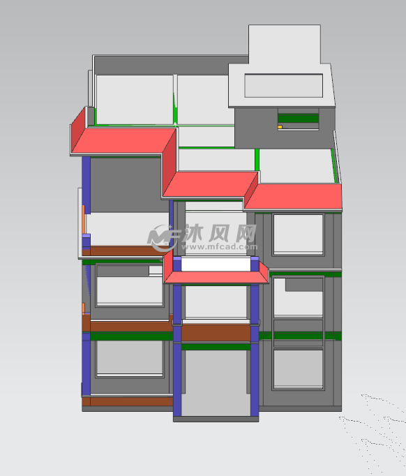 三层别墅模型图