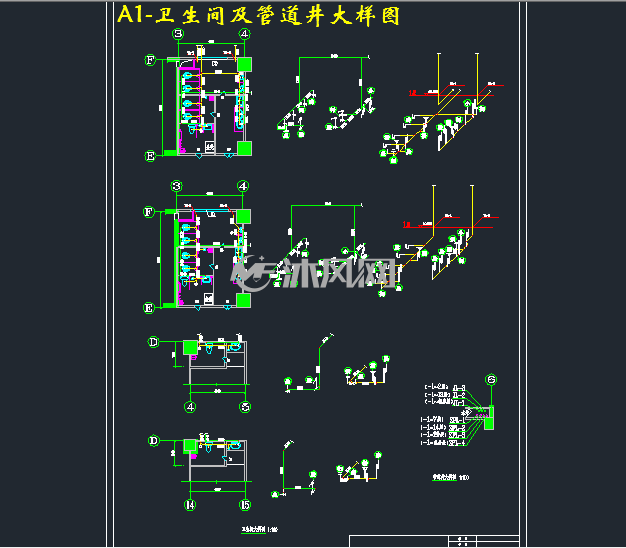 a1-卫生间及管道井大样图