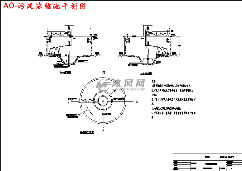 a0-污泥浓缩池平剖图